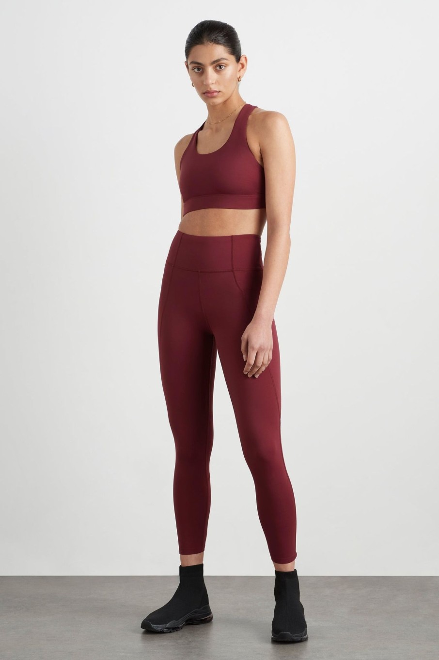 Bottoms Aje ATHLETICA | High Rise Twist 7/8 Legging 223 Burnt Burgundy/Berry