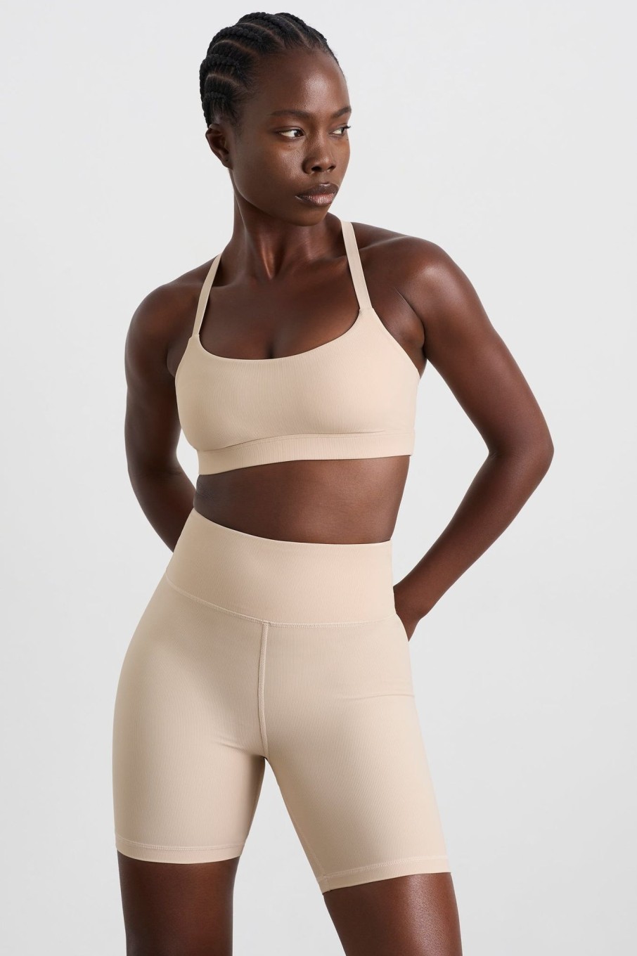 Tops Aje ATHLETICA | Ribbed Sports Bra 376 Latte Beige