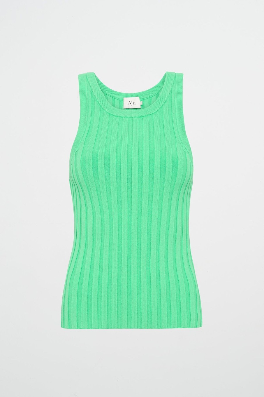 Tops Aje ATHLETICA | Hydra Racer Knit Ribbed Top Marine Green