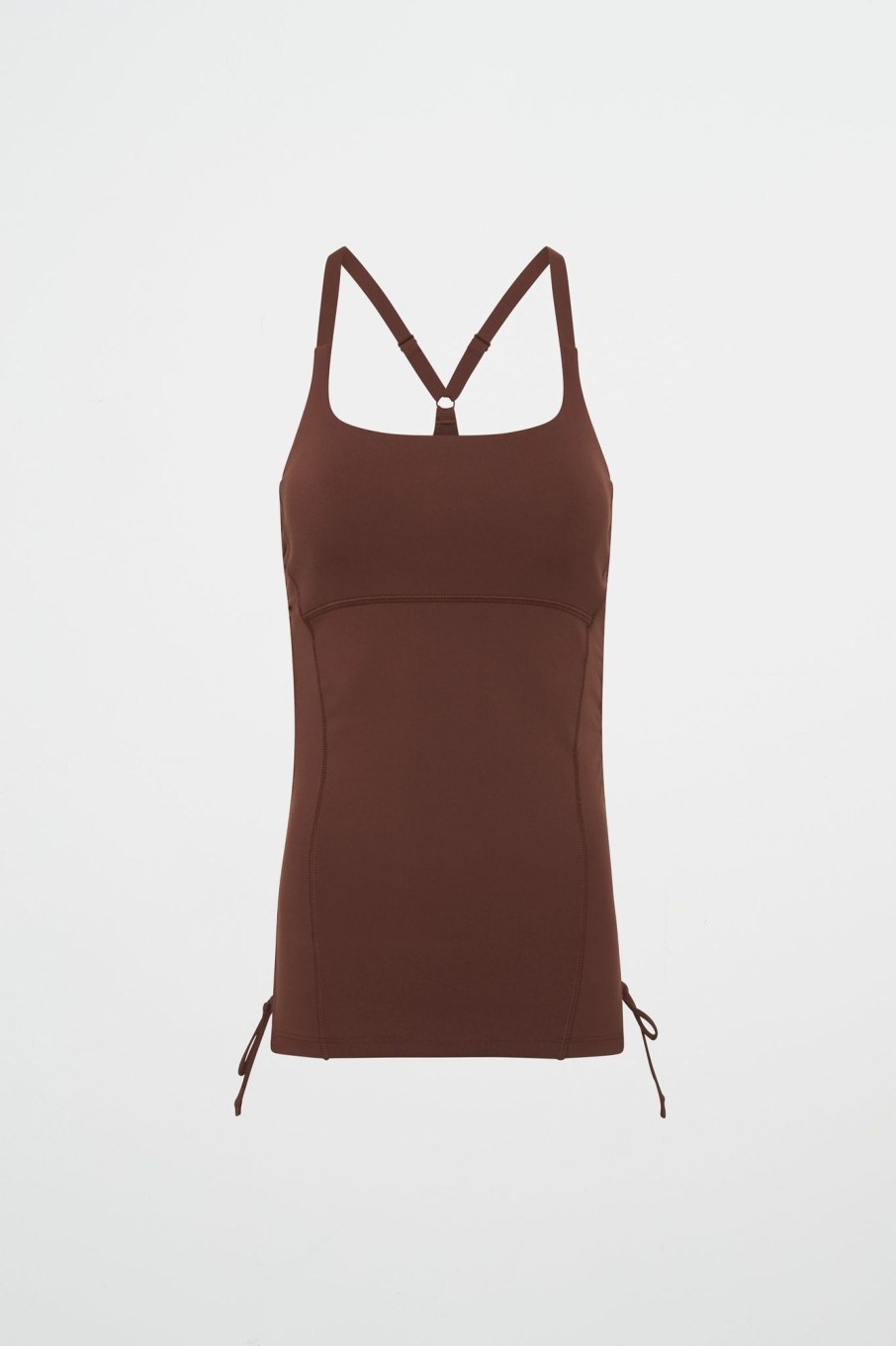 Tops Aje ATHLETICA | Drawcord Racerback Tank 128 Dark Chocolate