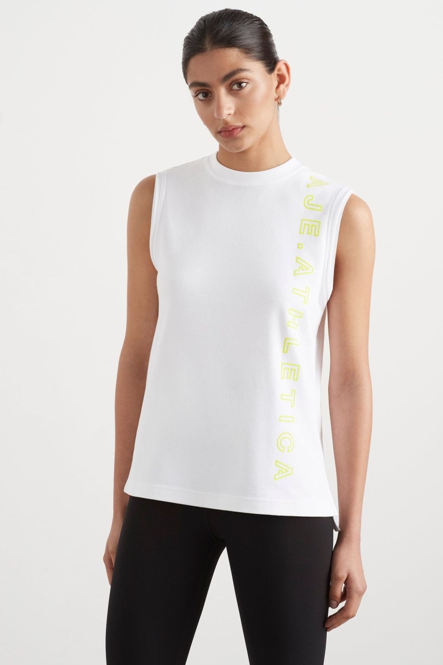 Tops Aje ATHLETICA | Signature Logo Tank 101 White/Citrus Yellow