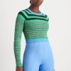 Outerwear Aje ATHLETICA | Striped Knit Jumper 423 Mint Green/Multi