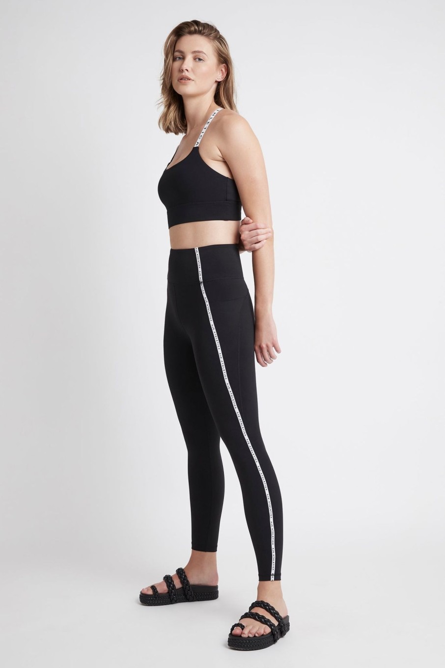 Bottoms Aje ATHLETICA | Contrast Logo Full Length Legging 203 Black/White