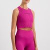 Tops Aje ATHLETICA | Cropped Knitted Logo Tank 135 Power Pink