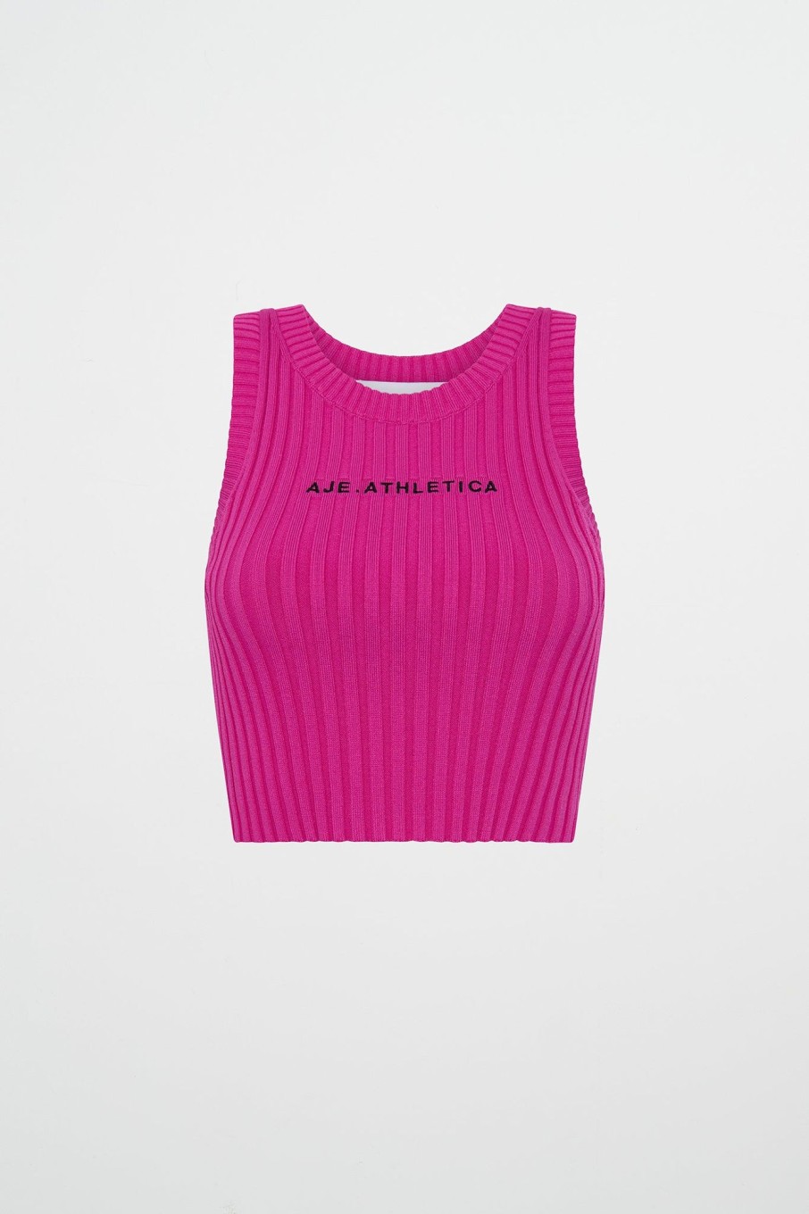 Tops Aje ATHLETICA | Cropped Knitted Logo Tank 135 Power Pink