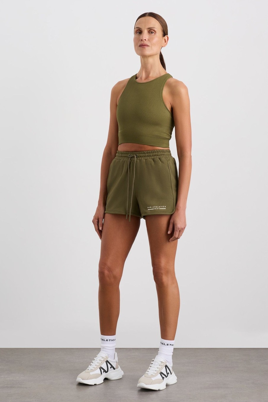 Bottoms Aje ATHLETICA | Panelled Terry Short 616 Deep Khaki