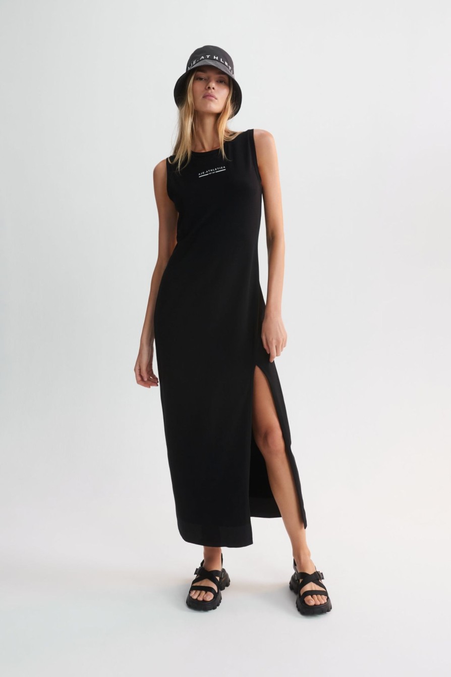 Outerwear Aje ATHLETICA | Split Hem Jersey Dress 816 Black