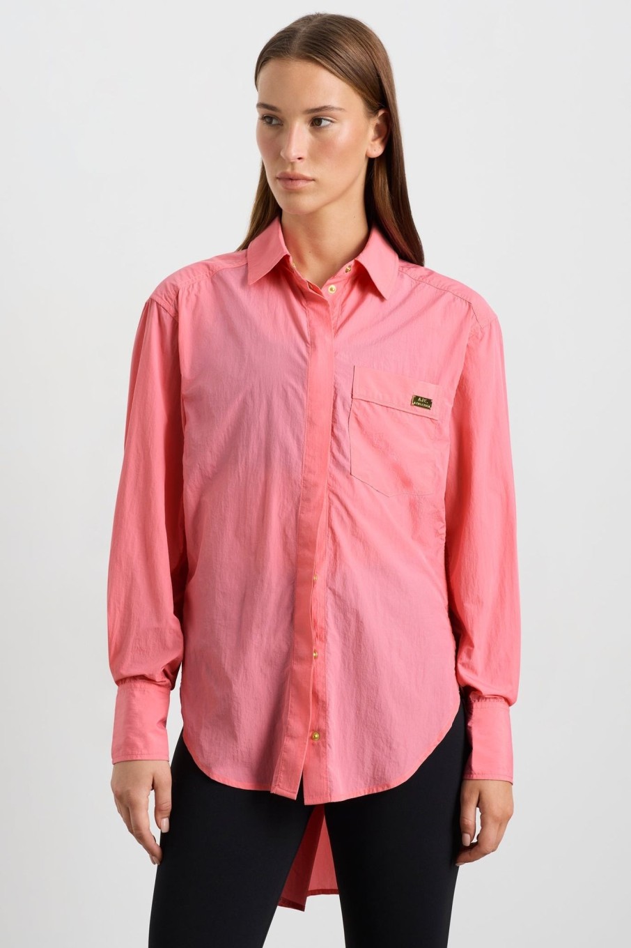 Tops Aje ATHLETICA | Side Split Windbreaker Shirt 406 Deep Blush