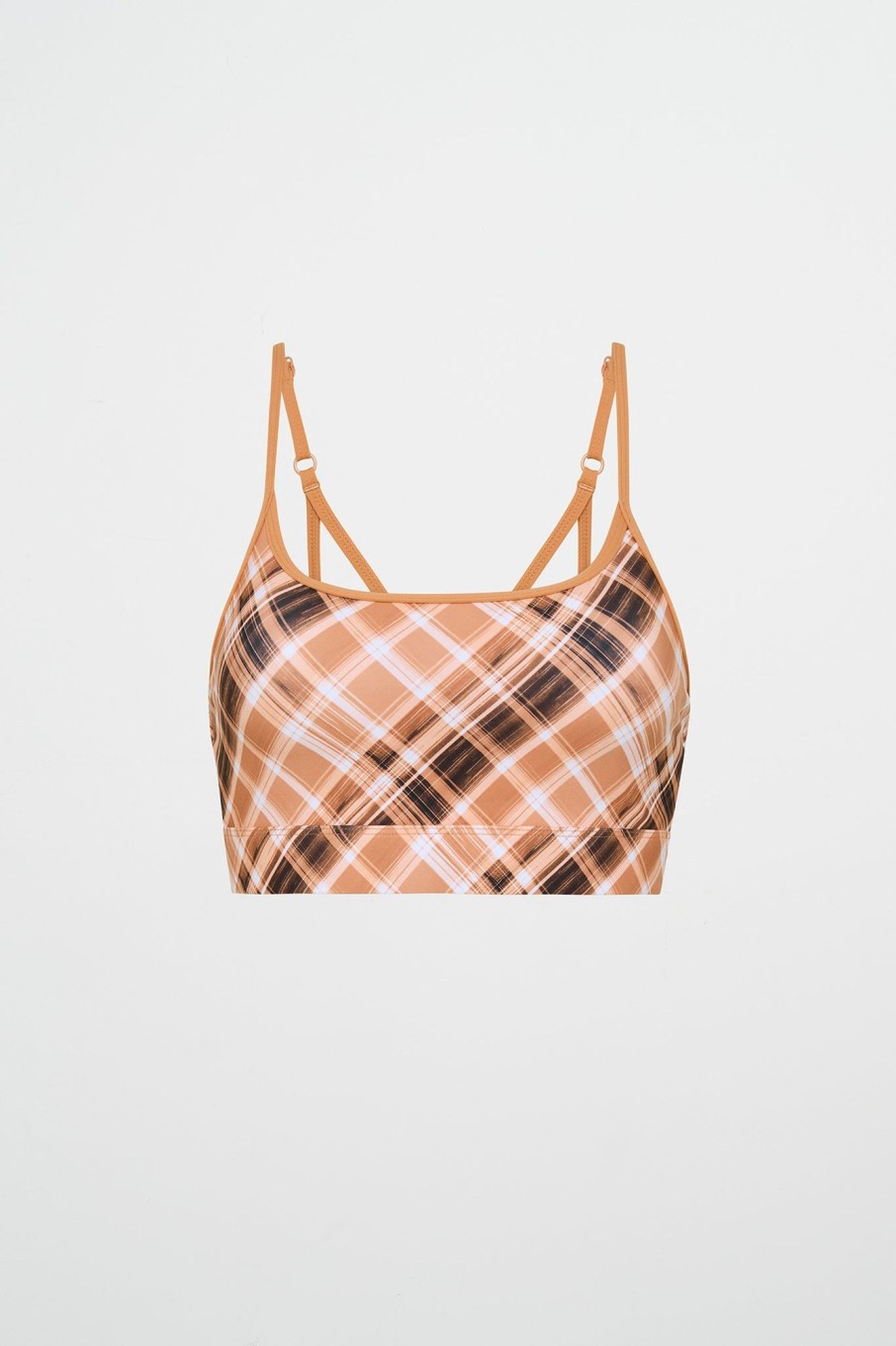 Tops Aje ATHLETICA | Multi Strap Sports Bra 363 Blurred Tan Check