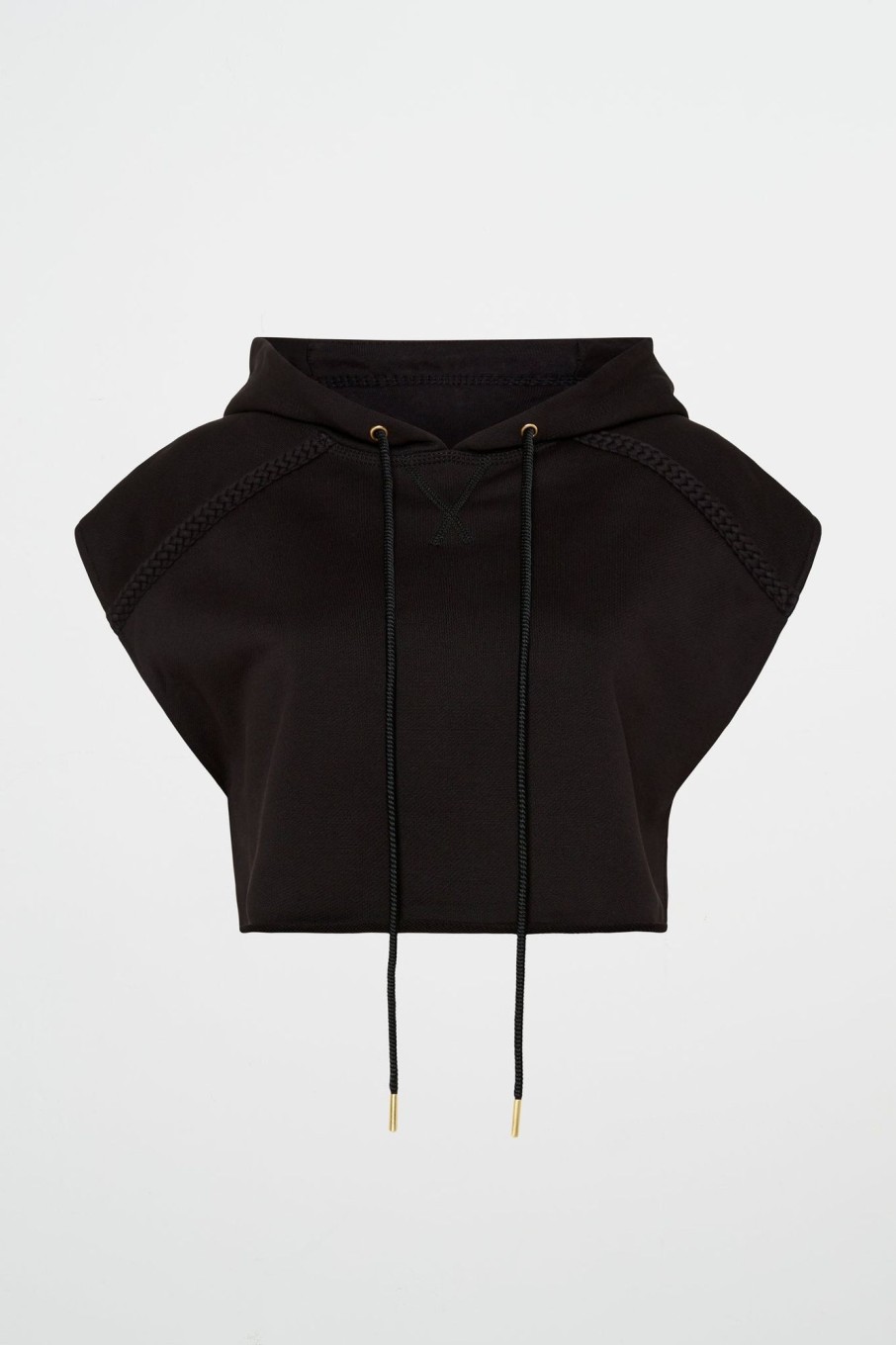 Outerwear Aje ATHLETICA | Braided Terry Crop Hoodie 402 Black