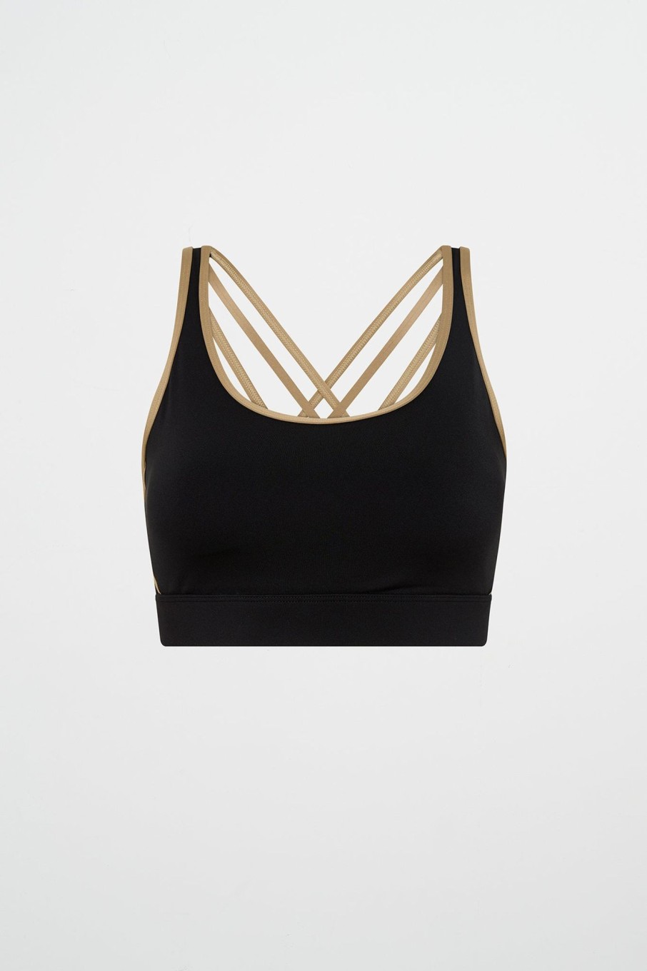 Tops Aje ATHLETICA | Lattice Logo Strap Bra 360 Black Soft Khaki