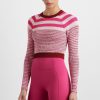 Outerwear Aje ATHLETICA | Striped Knit Jumper 423 Berry/Multi