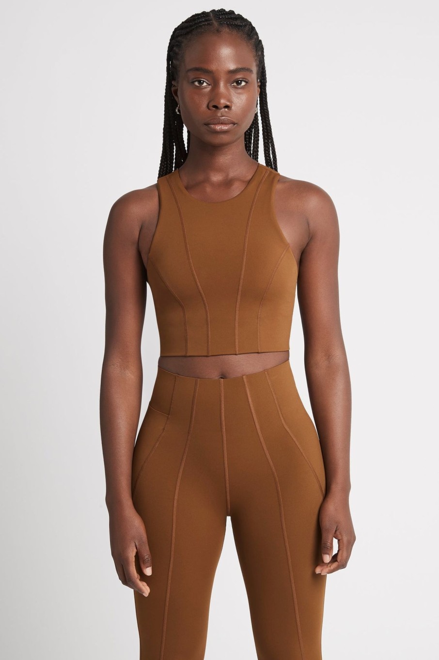 Tops Aje ATHLETICA | Cross Back Crop Top 316 Coffee/Gold