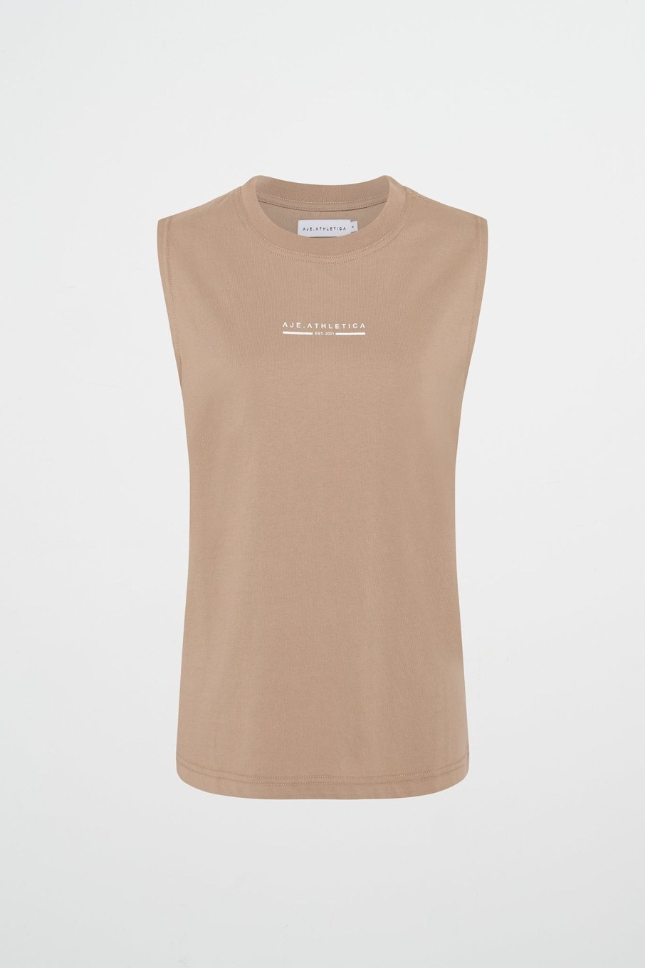 Tops Aje ATHLETICA | Established Logo Long Tank 155 Dune