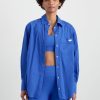 Tops Aje ATHLETICA | Side Split Windbreaker Shirt 406 Cobalt Blue