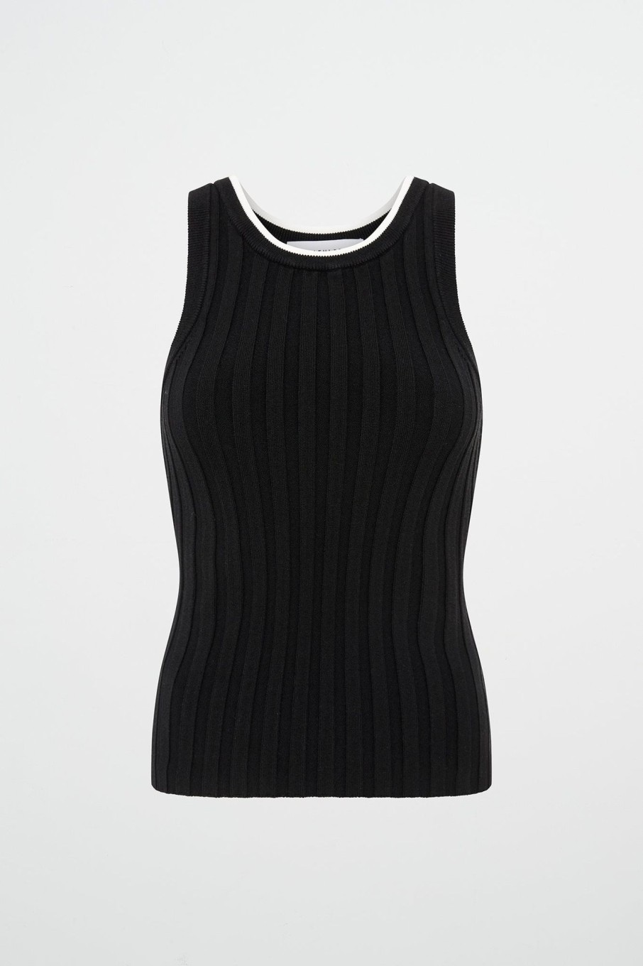 Tops Aje ATHLETICA | Racer Split Knit Top 107 Black / White