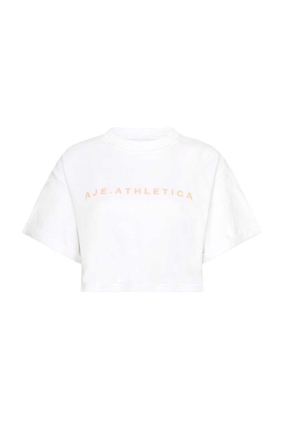 Tops Aje ATHLETICA | Cropped Signature Logo T-Shirt 104 White/Sand