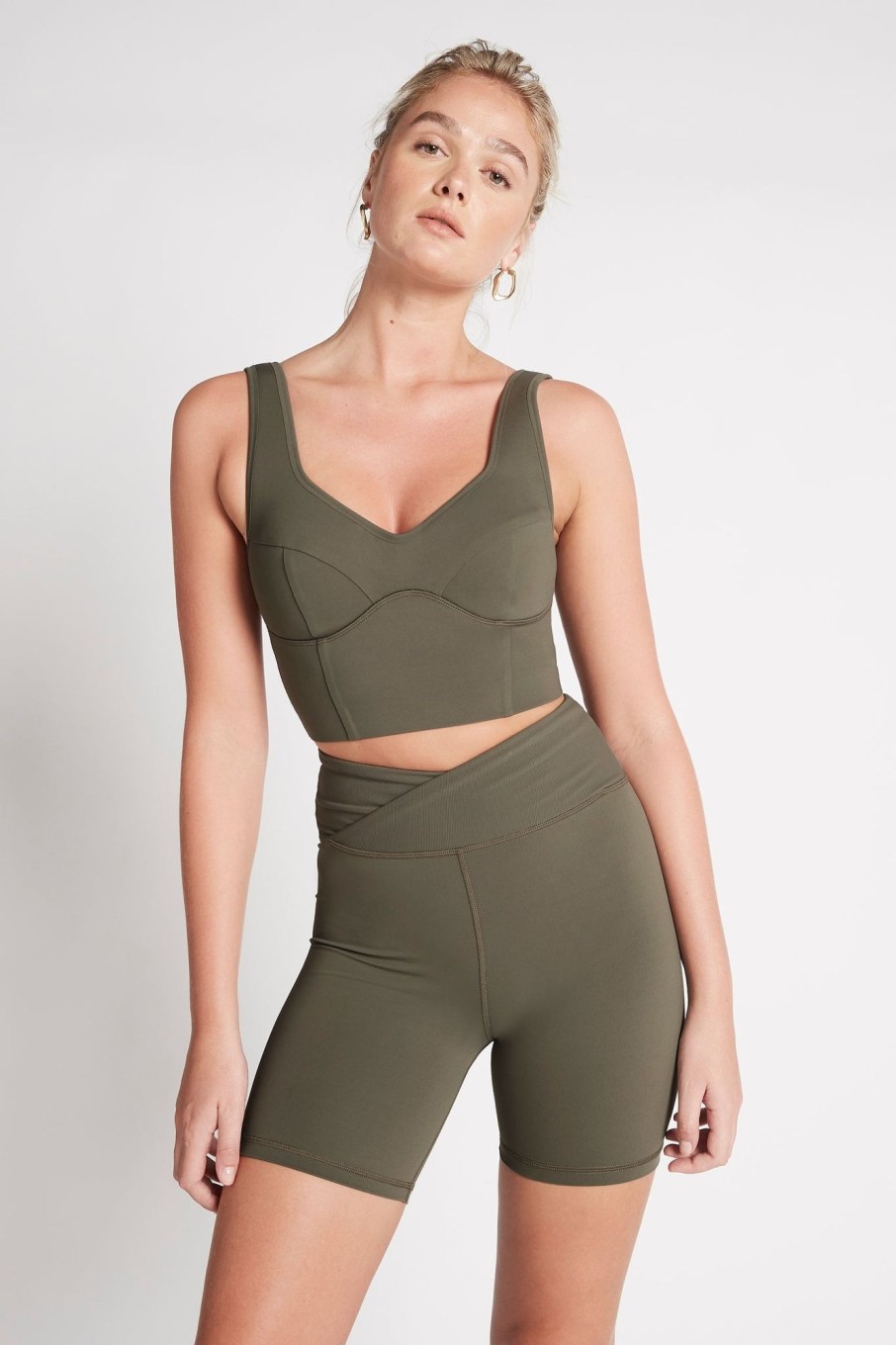 Tops Aje ATHLETICA | Corset Crop Top 312 Forest Green