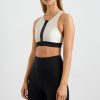 Tops Aje ATHLETICA | Quilted Zip Front Bra 304 Moonstone Grey / Ecru / Black