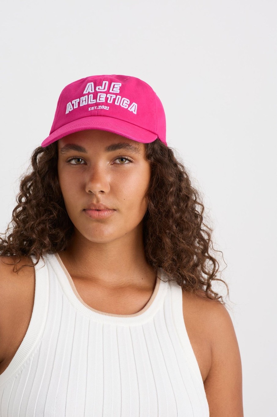 Accessories Aje ATHLETICA | Soft Stacked Sports Cap 901 Power Pink/White