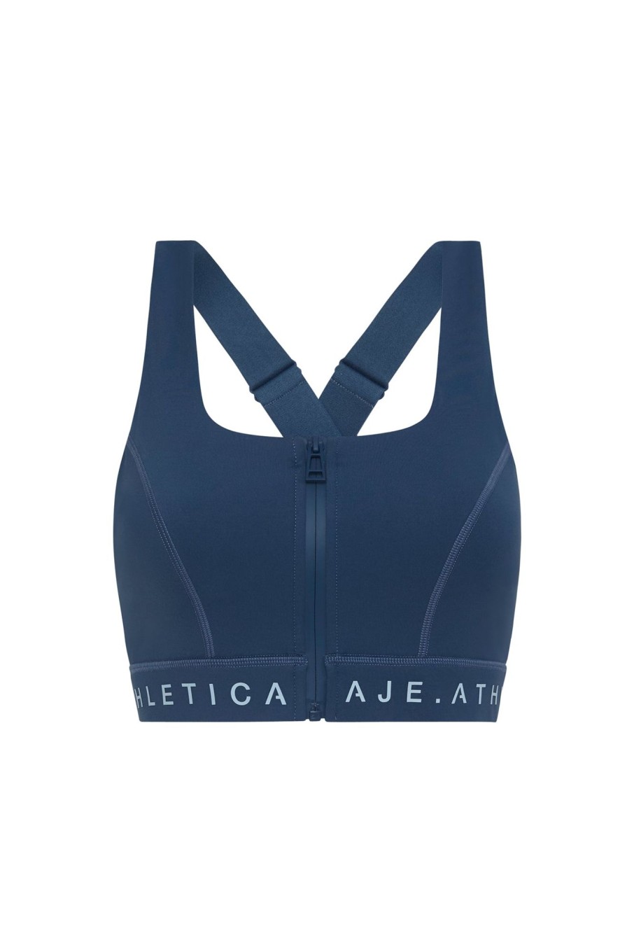 Tops Aje ATHLETICA | Zip Front Logotape Sports Bra 319 Midnight Blue/Steel Blue