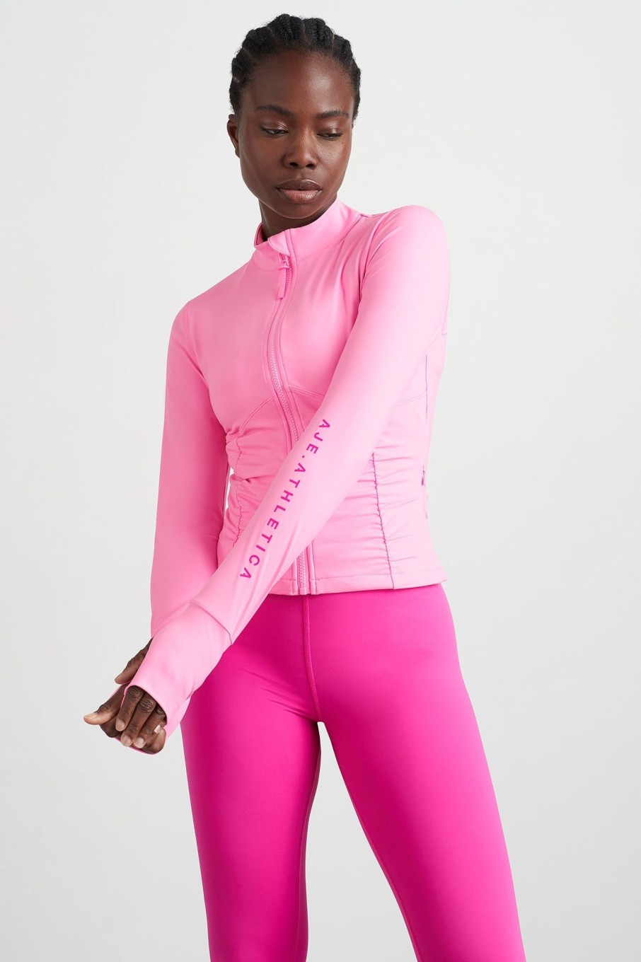 Outerwear Aje ATHLETICA | Ruched Running Jacket 746 Candy Pink