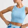 Tops Aje ATHLETICA | Cropped Knitted Logo Tank 135 Ice Blue