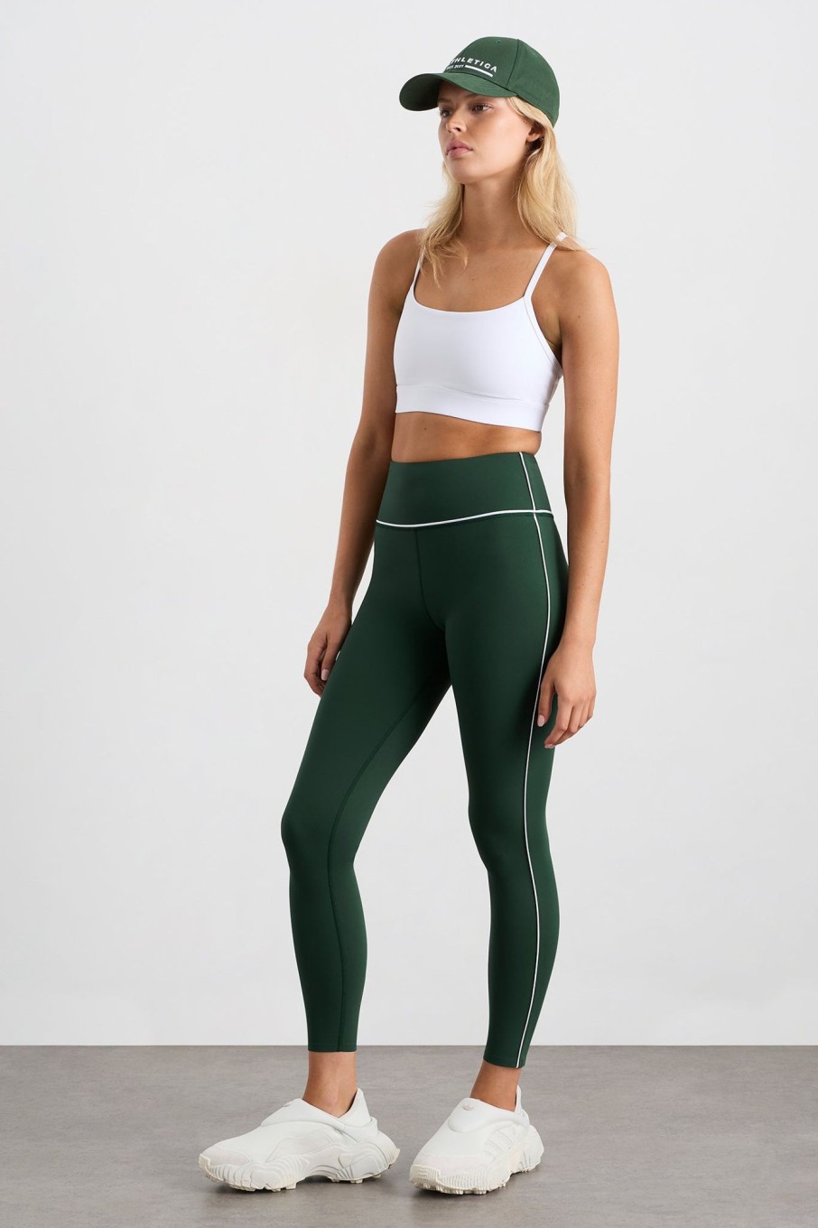 Bottoms Aje ATHLETICA | 7/8 Piped Leggings 203 Pine Green White