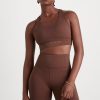 Tops Aje ATHLETICA | Mesh Racer Back Sports Bra 338 Dark Chocolate