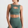 Tops Aje ATHLETICA | Mesh Keyhole Front Bra 371 Moss Green