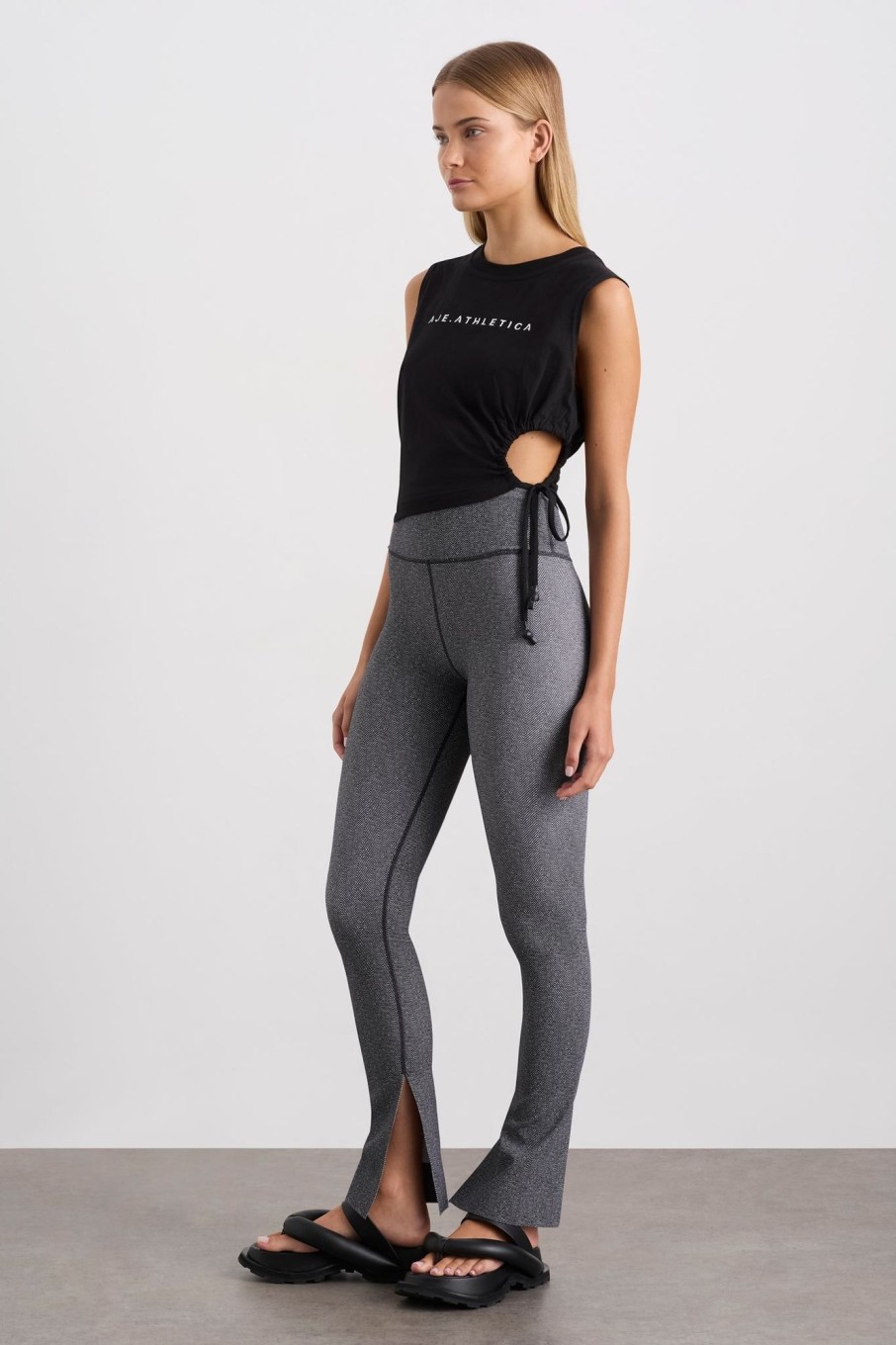 Bottoms Aje ATHLETICA | Split Hem Leggings 205 Herringbone Print