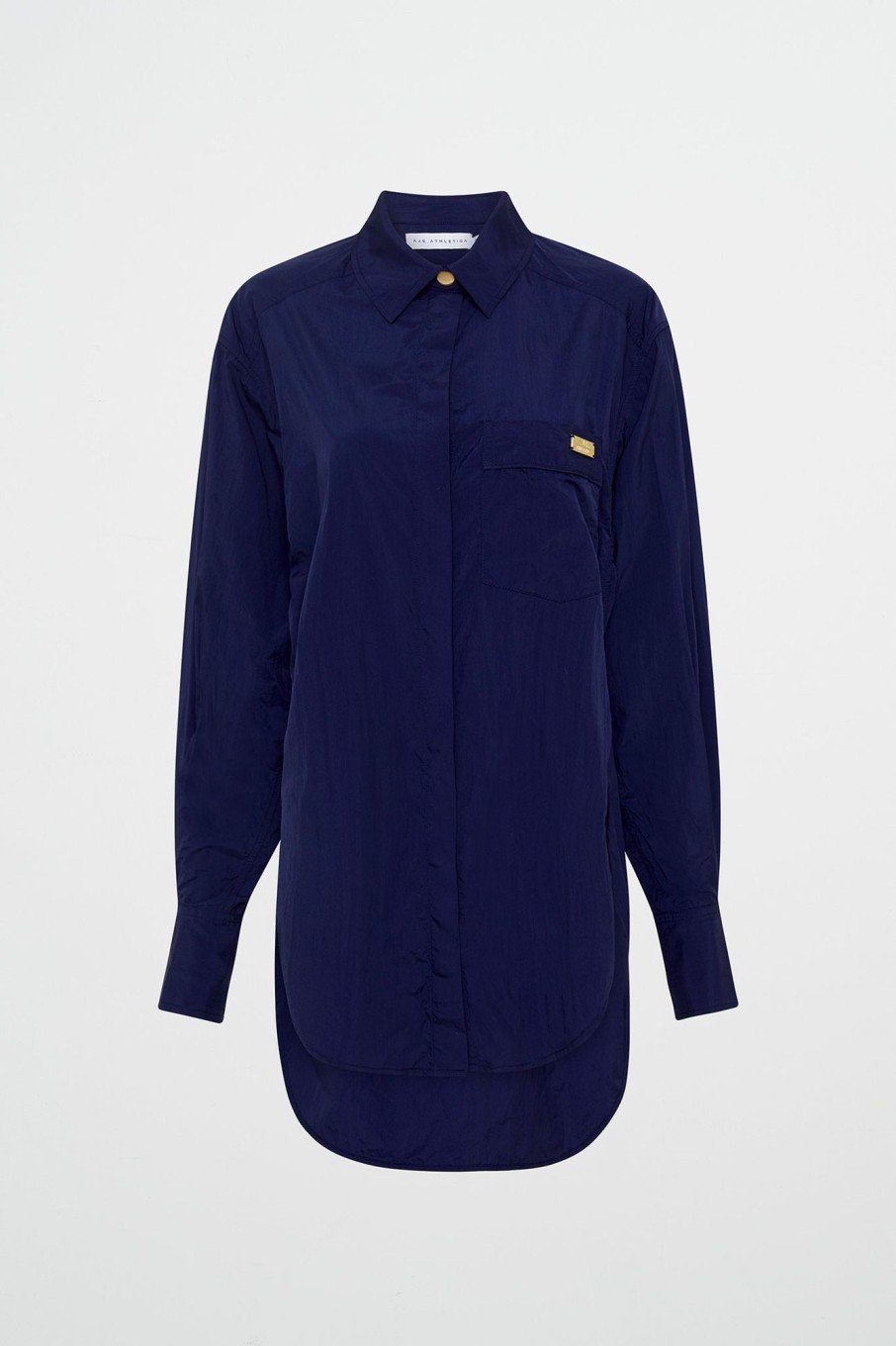 Tops Aje ATHLETICA | Side Split Windbreaker Shirt 406 Navy