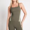 Tops Aje ATHLETICA | Adjustable Strap Longline Racerback Tank 117 Forest Green/Sage