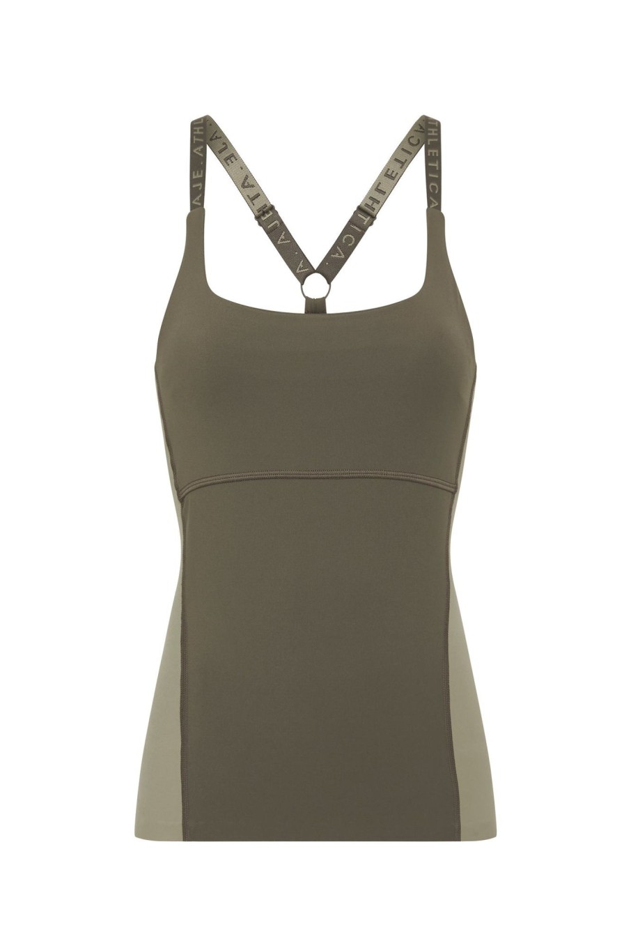 Tops Aje ATHLETICA | Adjustable Strap Longline Racerback Tank 117 Forest Green/Sage