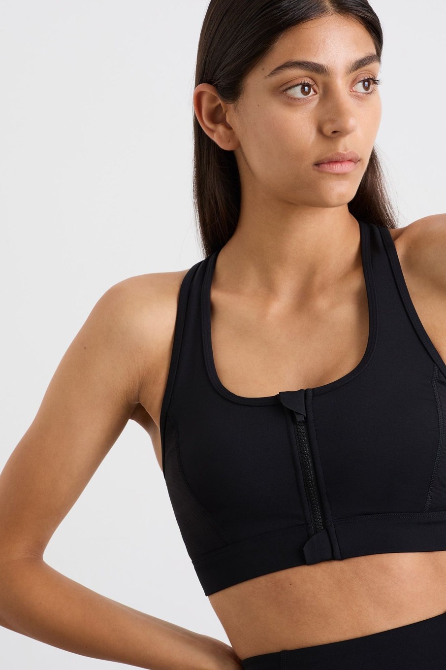 Tops Aje ATHLETICA | Ottoman Zip Front Bra 329 Black