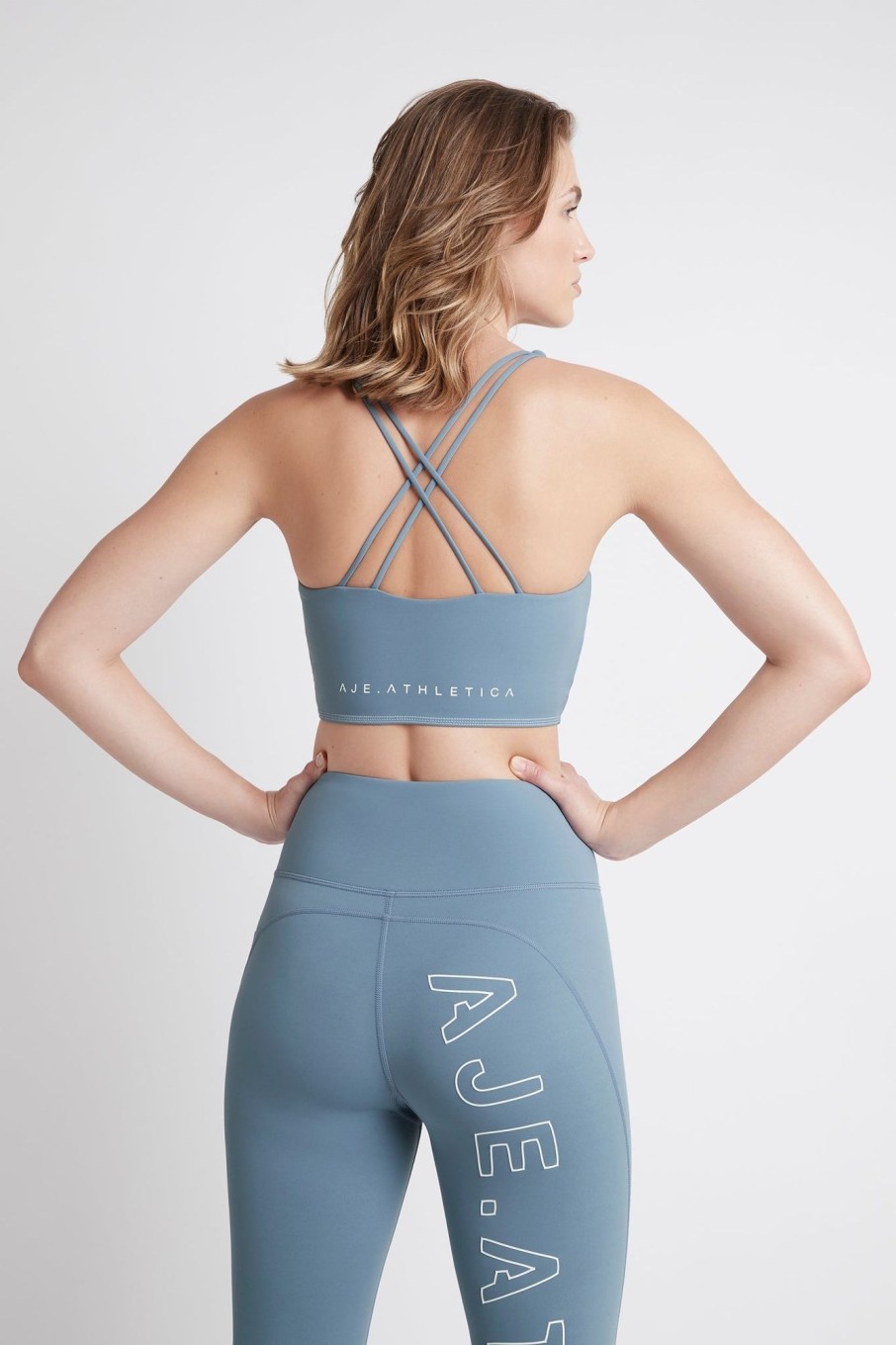 Tops Aje ATHLETICA | Cross Back Crop Top 312 Storm Blue