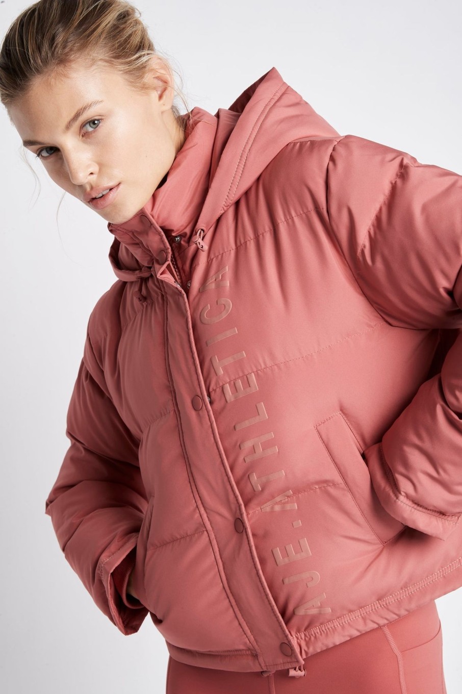 Outerwear Aje ATHLETICA | Cropped Puffer Jacket 001 Dusty Rose