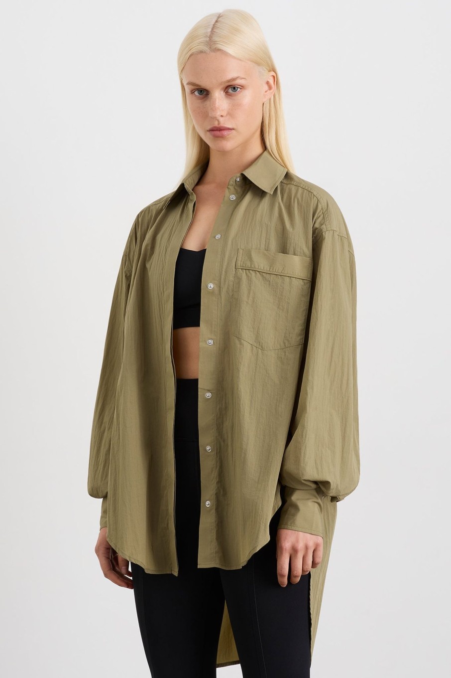 Tops Aje ATHLETICA | Windbreaker Shirt 406 Soft Khaki/Black