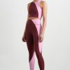 Bottoms Aje ATHLETICA | High Rise Colour Block 7/8 Legging 226 Burnt Burgundy/Bonbon Pink