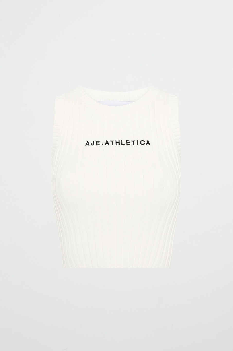 Tops Aje ATHLETICA | Cropped Knitted Logo Tank 135 White