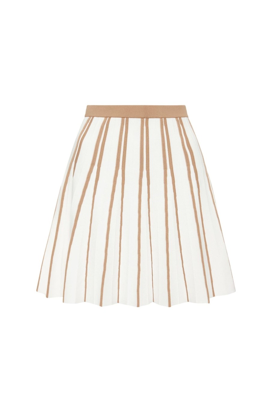 Bottoms Aje ATHLETICA | Pleated Knit Mini Skirt 611 White/Beige