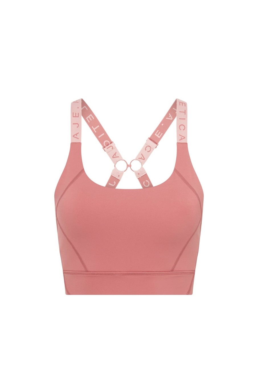 Tops Aje ATHLETICA | Adjustable Strap Logo Tape Sports Bra 321 Rose Pink/Rose Quartz