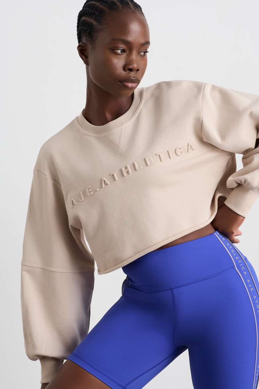 Outerwear Aje ATHLETICA | Terry Crop Top 413 Latte Beige