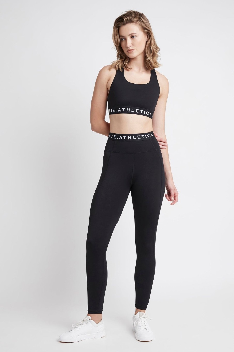 Bottoms Aje ATHLETICA | Logotape Laser Cut Full Length Legging 208 Black/White