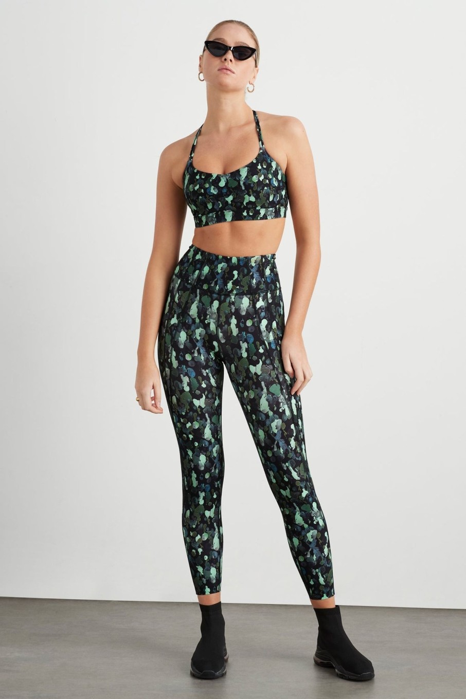 Bottoms Aje ATHLETICA | High Rise Contrast 7/8 Legging 210 Green Painted Freeform