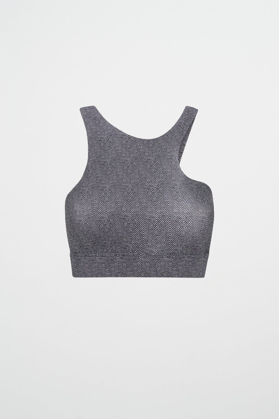 Tops Aje ATHLETICA | Asymmetric Racer Sports Bra 382 Herringbone Print