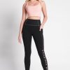 Bottoms Aje ATHLETICA | High Rise Contrast Stitch Logo Full Length Legging 203 Black/Rose Quartz