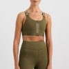 Tops Aje ATHLETICA | Zip Front Sports Bra 304 Deep Khaki