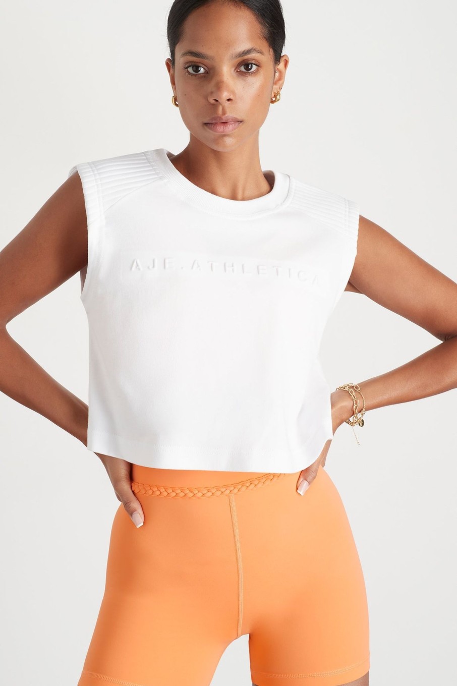 Tops Aje ATHLETICA | Ottoman Crop Tank 106 White