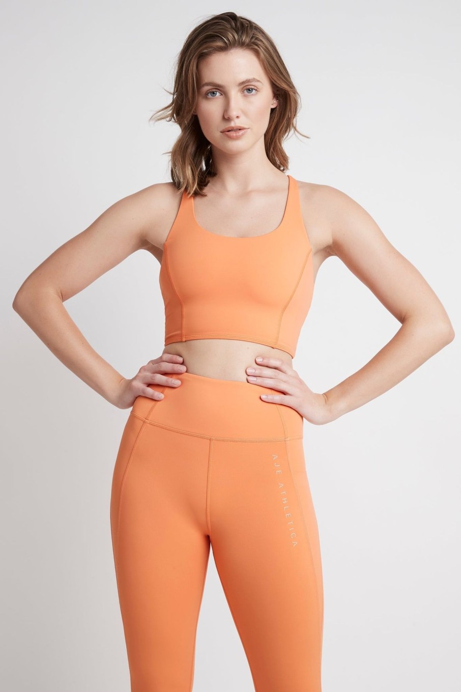 Tops Aje ATHLETICA | Cross Back Crop Top 312 Tangerine Orange